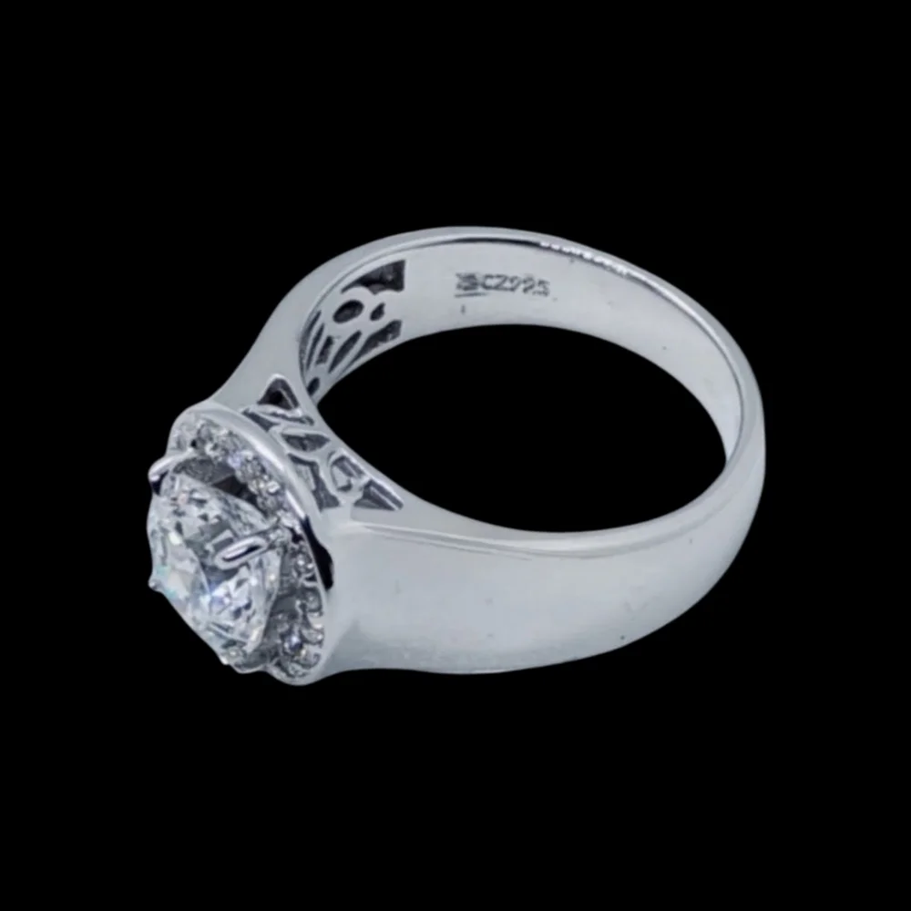 Sterling Silver CZ Ring. Stamped 